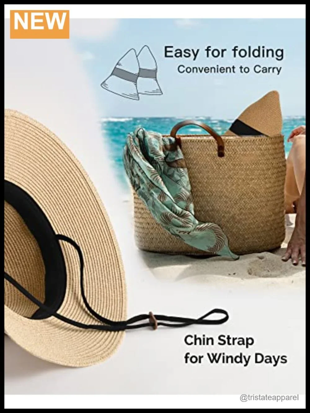 Wide Brim UV Protection Sun Hat with Chin Strap Packable for Travel